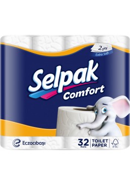 Туалетная бумага Selpak Comfort двухслойная, 32 рулона 